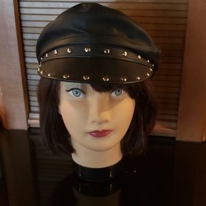 Leather hat with studs